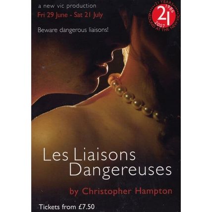Les Liaisons Dangereuses Play New Vic Theatre Gala Poster Postcard Style Card