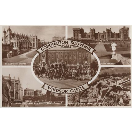 Coronation Souvenir Windsor Castle 1935 Valentines RPC Postcard