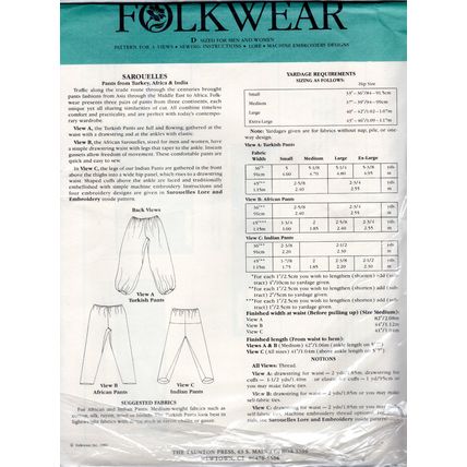 Folkwear 119 - Sarouelles - Pants from Turkey Africa & India