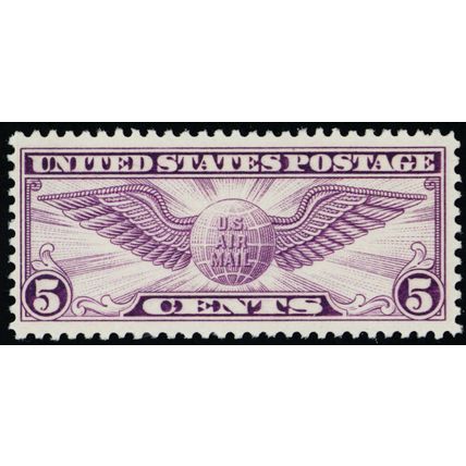 C12, 1930 Mint VF NH Winged Globe Issue Airmail Stamp (Stock photo)