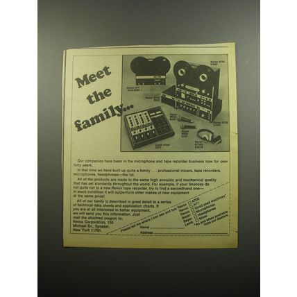 1974 Revox Microphones, Tape Recorders, Mixers and Headphones Advertisement
