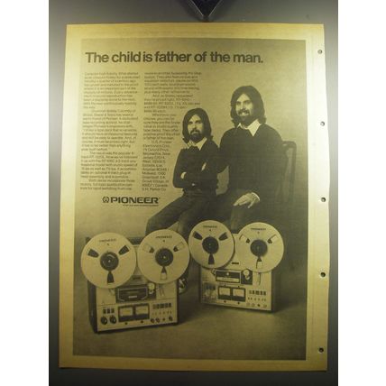 1974 Pioneer Tape Decks Ad - Blood, Sweat & Tears Bobby Colomby