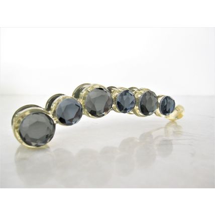 Clear or gray art deco sparkly banana hair claw clip with rhinestones