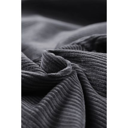 Gray Corduroy High Waist Straight Leg Pants