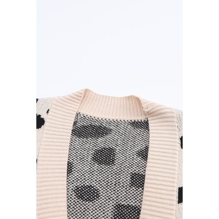 Leopard Animal Spotted Pattern Open Front Cardigan