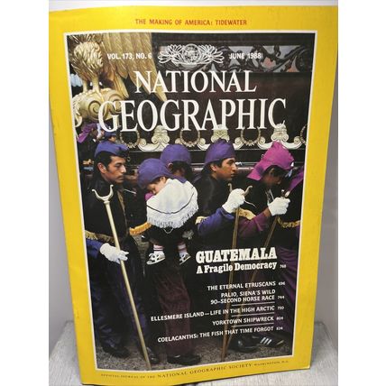 National Geographic Magazine June 1988 Guatemala - Vintage Collectable p