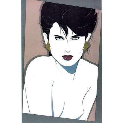 Orig 80s Patrick Nagel Print Nude Woman Disco Playboy Pinup Sexy wall Art gift