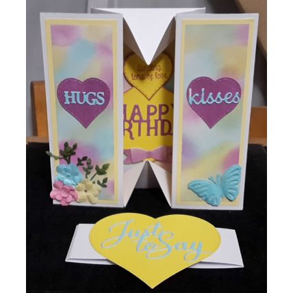Crafty Krafters Unique Birthday Just to Say belly band butterfly hugs kisse