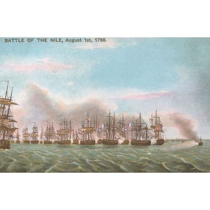 Battle Of The Nile Rare Antique Horatio Nelson Ship Postcard