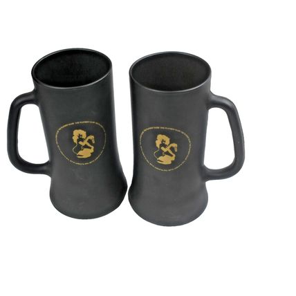 Vintage The PLAYBOY CLUB Black Matte Finish Gold Design MUG/STEIN Free shipping