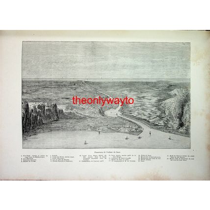 Panorama Of Suez Isthmus, Egypt, Book Illustration (Print), 1895