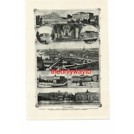 Stockholm, Sweden, 9 Views, Book Illustration (Print), c1907
