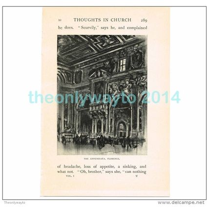 THE ANNUNZIATA, FLORENCE, ITALY, BOOK ILLUSTRATION/PRINT, 1904
