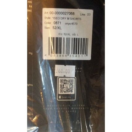 Salewa - Iseo Dry Shorts Mens S, M, L, or XL Onyx Hiking Outdoor
