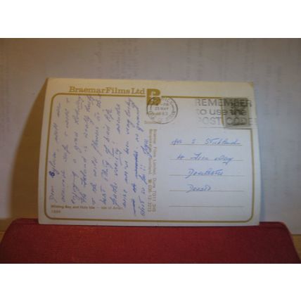 WHITING BAY & HOLY ISLE, ISLE OF ARRAN used postcard 1983 pm =
