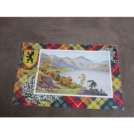 Clan Buchanan Tartan Postcard - Head of Loch Lomond - A1611 / Artist