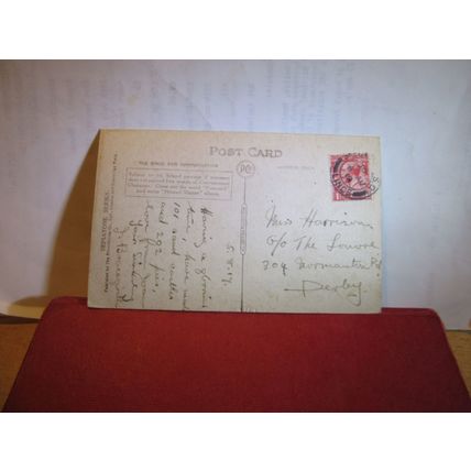 THE CLOCK TOWER & SANDS, SKEGNESS, LINCOLNSHIRE used antique postcard 1919 pm =