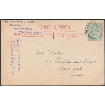 The Font, New Shoreham Church, Sussex, 1909 - Homeland Postcard