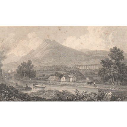 LLANGOLLEN 1831 Henry Gastineau - John Charles Varrall ANTIQUE ENGRAVING