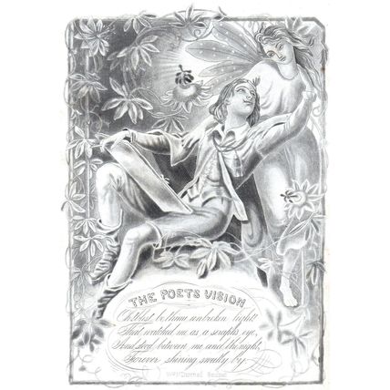 POETS VISION 1850 William N. Dunnel ANTIQUE ENGRAVING