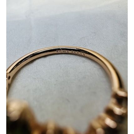 Ring Bomb Party Sz6 RBP Radiant Green Gems Rose Gold P Band Costume Jewelry