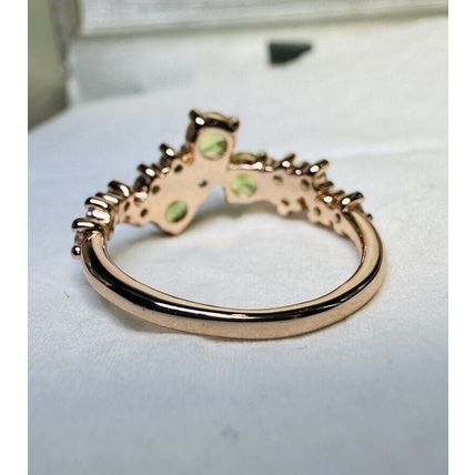 Ring Bomb Party Sz6 RBP Radiant Green Gems Rose Gold P Band Costume Jewelry