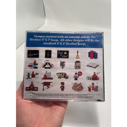 Brother Embroidery Software Back to School 20 Designs 3.5” Diskette SA604