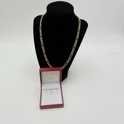 14k Italy Gold Fígaro Chain Necklace 21”L 8.81 g 5mm Wide Yellow Gold