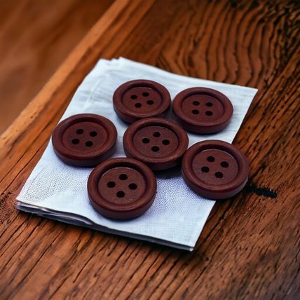 10mm To 20mm Red Brown wooden button Round 4-holes Sewing clothes crafts