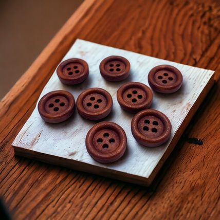 10mm To 20mm Red Brown wooden button Round 4-holes Sewing clothes crafts