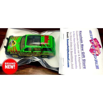 RARE CUSTOM KEYCHAIN GREEN FORD EXPLORER JURASSIC PARK ❤️GREAT GIFT❤️