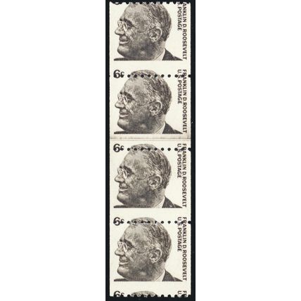 1298, Mint NH 6¢ - Misperf Error Coil Line Strip of Four * Stuart Katz