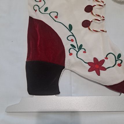 ICE SKATE Shaped CHRISTMAS STOCKING 16" Bag Gift Present Ski Sock