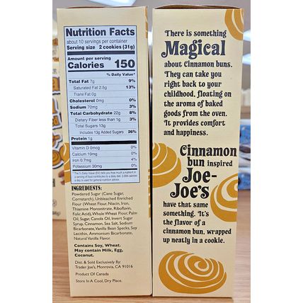 Trader Joe's Cinnamon Bun Inspired Joe-Joe’s Sandwich Crème Cookies (2 Boxes)