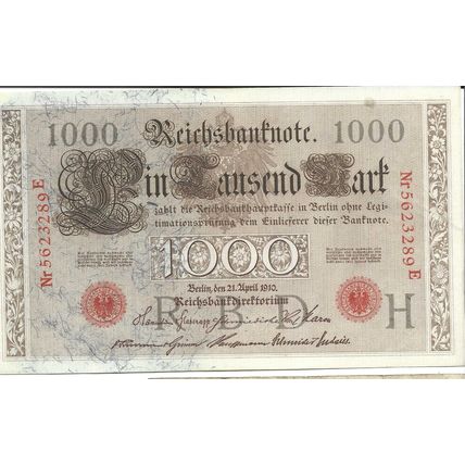 1910 Germany 1000 Marks Bill EX