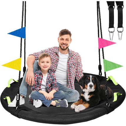 48 Inch Tree Swing, Larger Saucer Flying Swing for Whole Family, 900Lbs Weight C