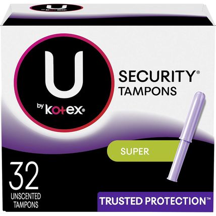 U by Kotex Security Tampons, Super Absorbency, Unscented, 32 Count