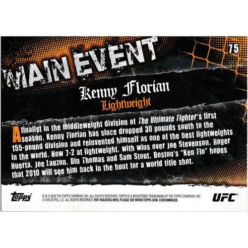 2010 Topps UFC Main Event - #75 - Kenny Florian