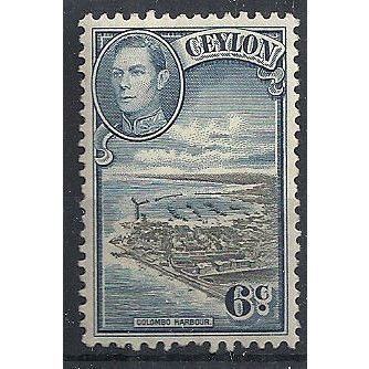 Ceylon 1938 SG388 6c Black & Blue Mounted Mint ...