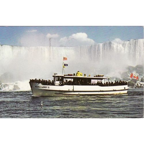 Postcard Maid of the Mist II Niagara Falls Ontario Canada Ship Boat Launch USA
