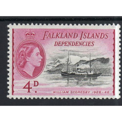 Falkland Islands Dep SgG32 1953 4d Black & Purple Mounted Mint (G45)