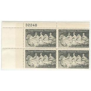 STONE MOUNTAIN MEMORIAL 6 cent 4 stamp BLOCK ( 1970 )