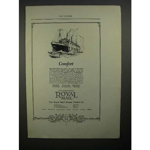 1923 Royal Mail Steam Ship Ad - Comfort