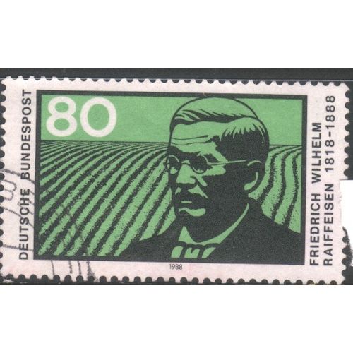 Germany 1988 - SG2230 - 80pf green & black - Raiffeisen & Ploughed Field - used