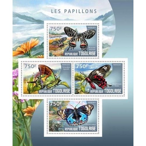 TOGO 2014 SHEET MNH BUTTERFLIES PAPILLONS SCHMETTERLINGEN FARFALLE MARIPOSAS 4