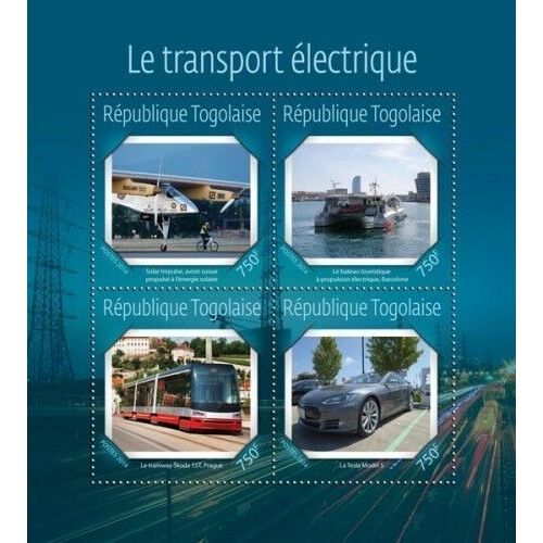 TOGO 2014 SHEET MNH ELECTRIC TRANSPORT TRANSPORTE ELECTRICO 7