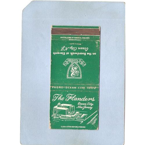 New Jersey Ocean City Matchcover The Flanders On The Boardwalk At Eleventh~3207
