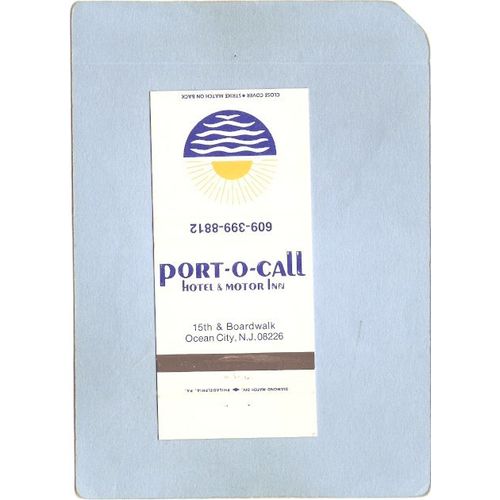 New Jersey Ocean City Matchcover Port-O-Call Hotel & Motor Inn 15th & Boar~3206