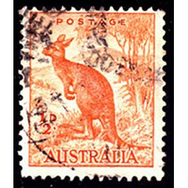 Australia 1949 Kangaroo 1/2d Used Stamp No wmk