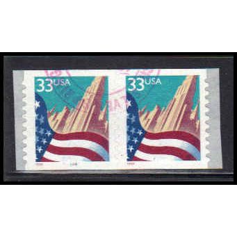 Used 3281 33c U.S. Flag Over City Very Fine CNP Left 8888 PA2091